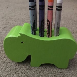 🔥3/$15 PERSONALIZED Lime wood pen/crayon holder